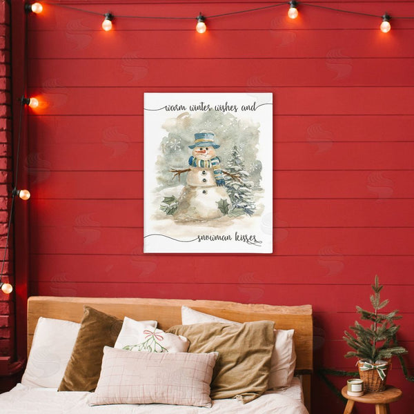 Stupell Industries Livi Finn | Snowman Kisses Phrase