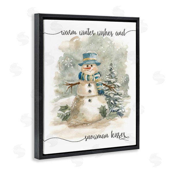 Stupell Industries Livi Finn | Snowman Kisses Phrase