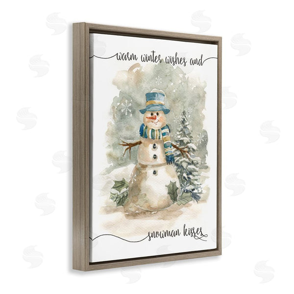 Stupell Industries Livi Finn | Snowman Kisses Phrase