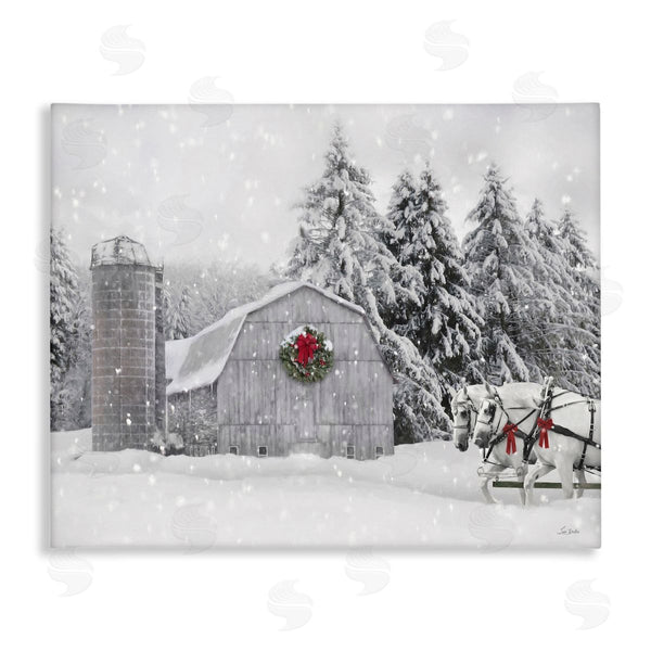 stupell industries Lori Deiter | Snowy Barn & Horses