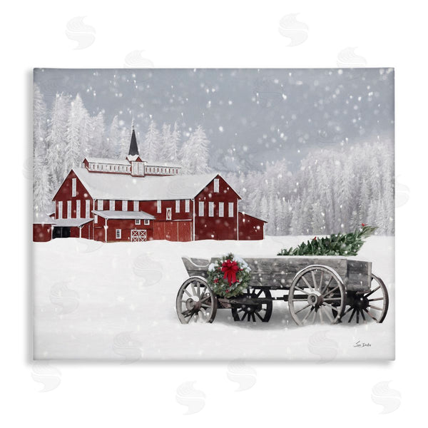 stupell industries Lori Deiter | Winter Wagon Scene