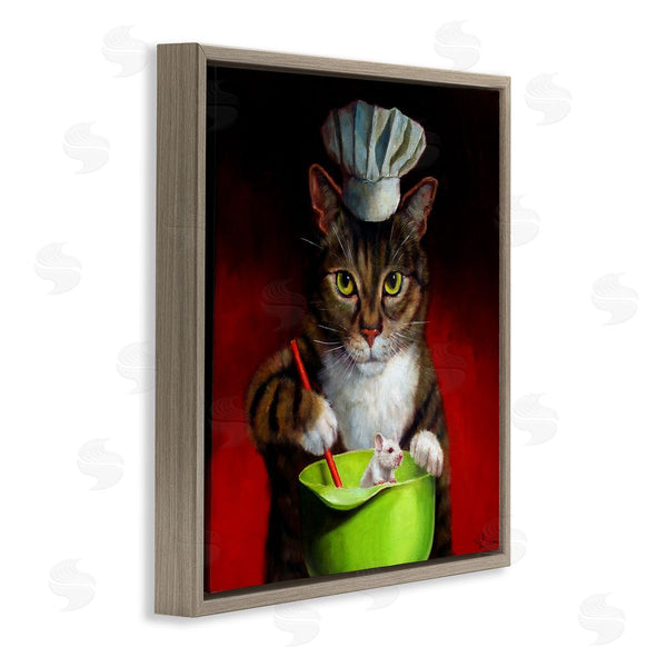 Stupell Industries Lucia Heffernan | Cat Chef & Mouse