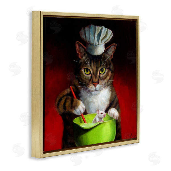 Stupell Industries Lucia Heffernan | Cat Chef & Mouse