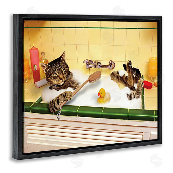 Stupell Industries Lund Roeser | Cat Bathing In Tub