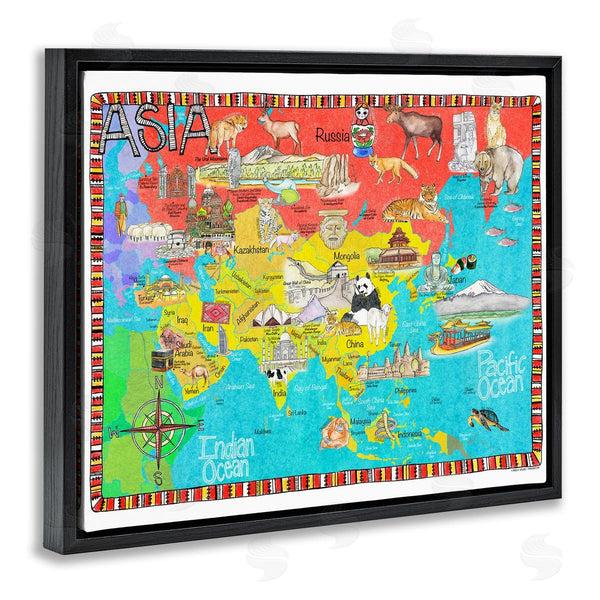 Stupell Industries Marley Ungaro | Asian Animal Map
