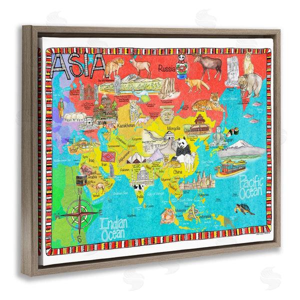 Stupell Industries Marley Ungaro | Asian Animal Map