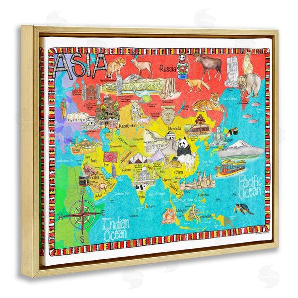 Stupell Industries Marley Ungaro | Asian Animal Map
