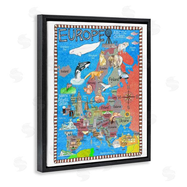 Stupell Industries Marley Ungaro | Europe Animal Map