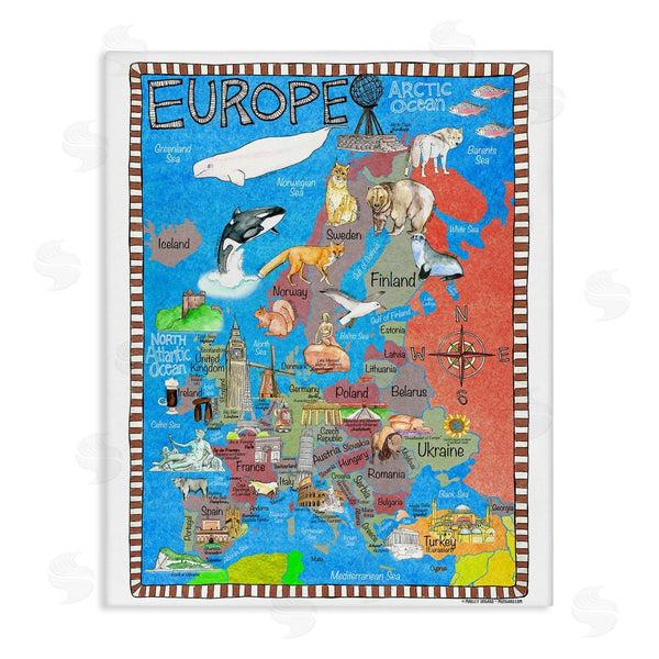 stupell industries Marley Ungaro | Europe Animal Map