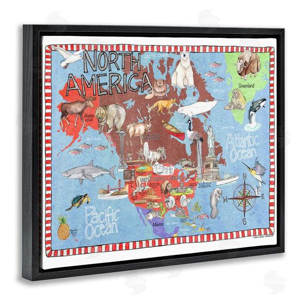 Stupell Industries Marley Ungaro | North America Map