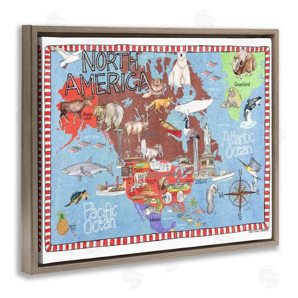 Stupell Industries Marley Ungaro | North America Map