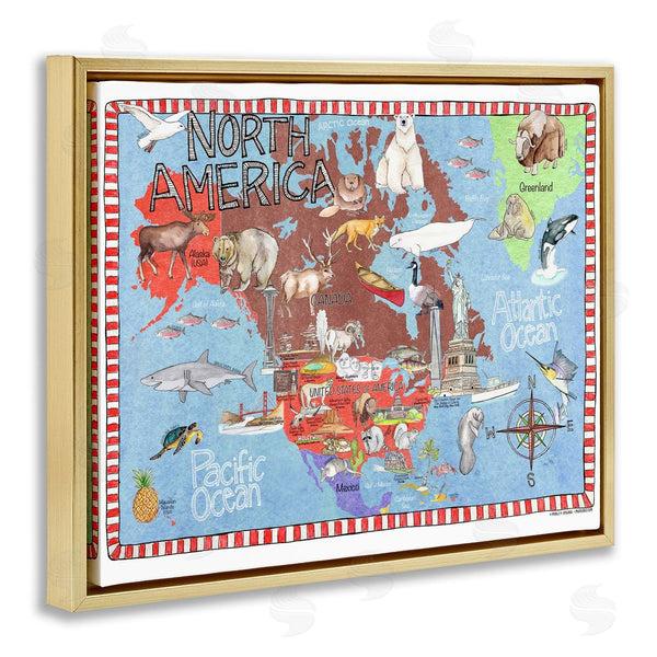 Stupell Industries Marley Ungaro | North America Map