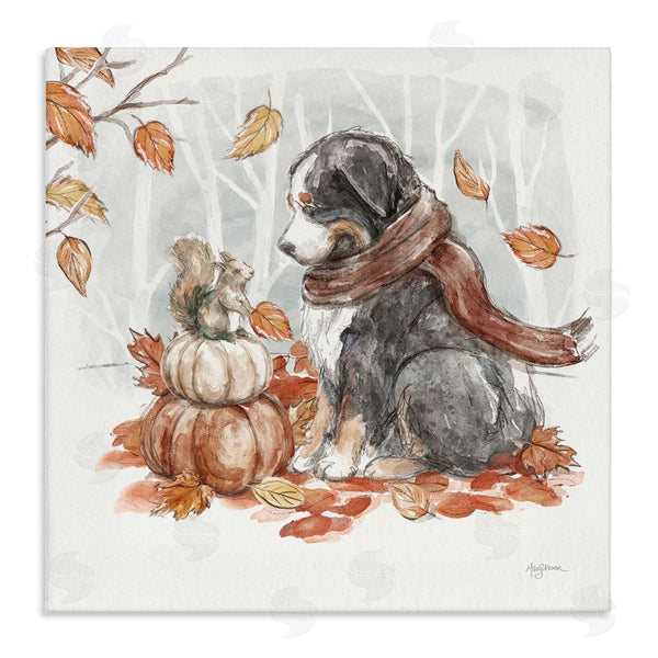 stupell industries Mary Urban | Dog & Fall Pumpkins