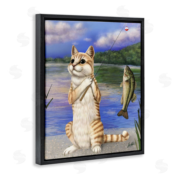 Stupell Industries Mehu Art | Fishing Cat By Lake