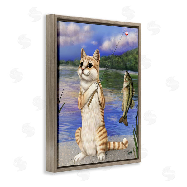 Stupell Industries Mehu Art | Fishing Cat By Lake