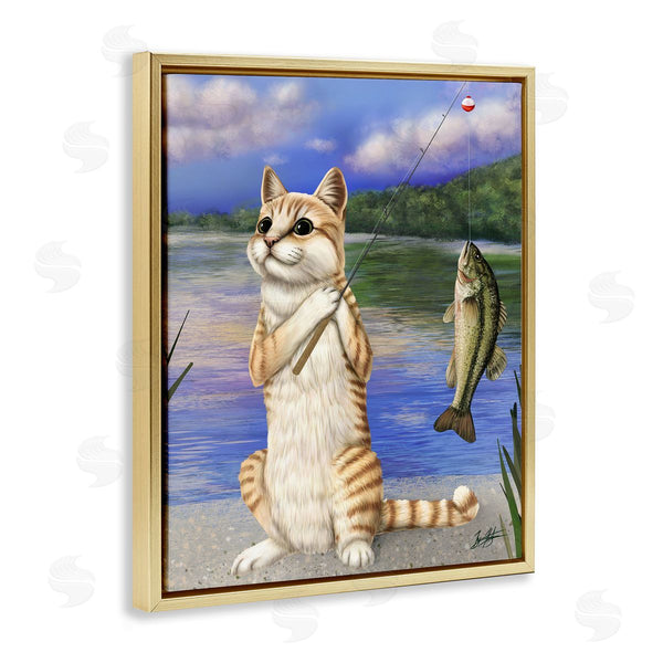 Stupell Industries Mehu Art | Fishing Cat By Lake