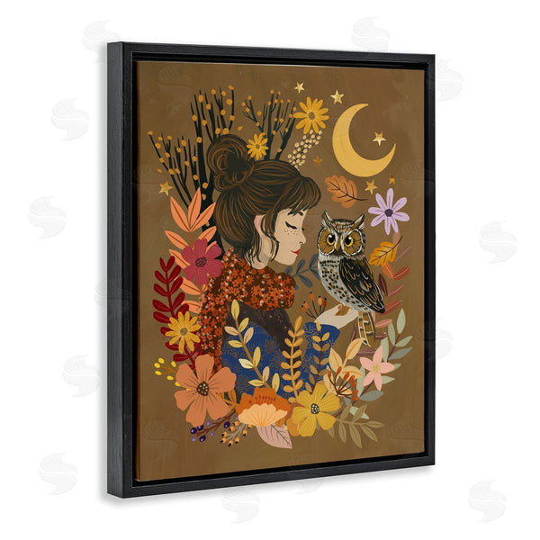 Stupell Industries Mia Charro | Autumn Owl & Girl