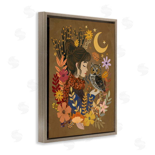 Stupell Industries Mia Charro | Autumn Owl & Girl