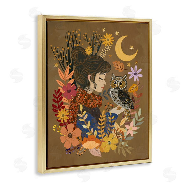 Stupell Industries Mia Charro | Autumn Owl & Girl