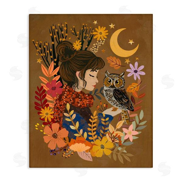 stupell industries Mia Charro | Autumn Owl & Girl