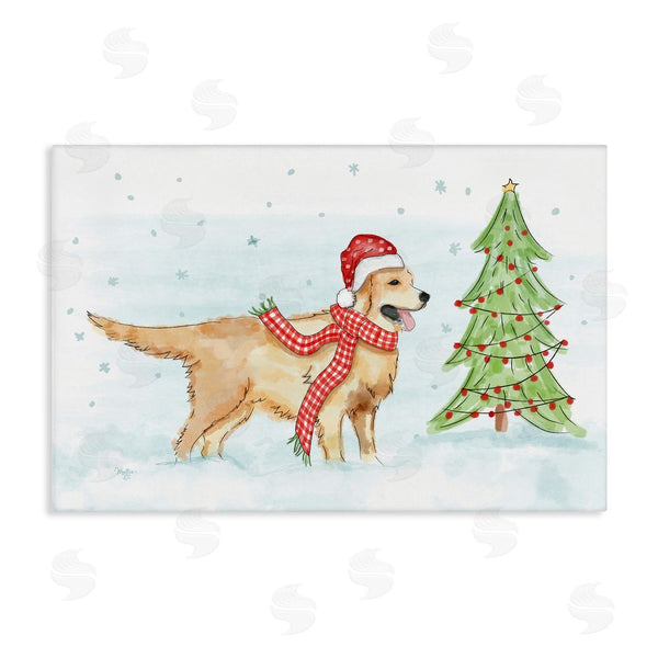 stupell industries Mollie B. | Snowy Labrador Scene