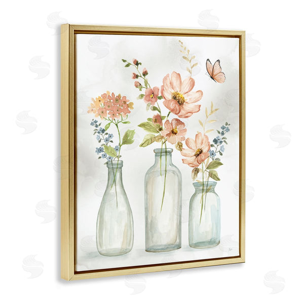 Stupell Industries Nan | Butterfly & Pink Florals