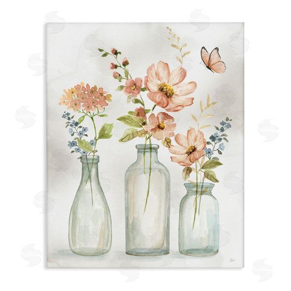 stupell industries Nan | Butterfly & Pink Florals
