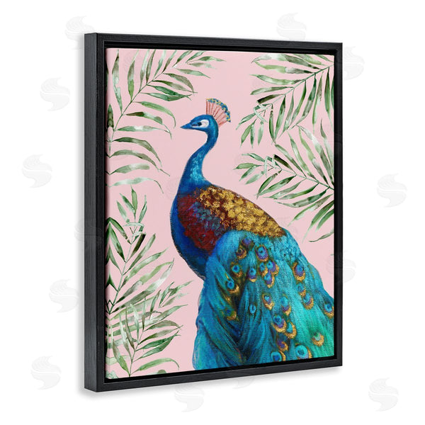 Stupell Industries Nan | Elegant Peacock & Palm Sprigs