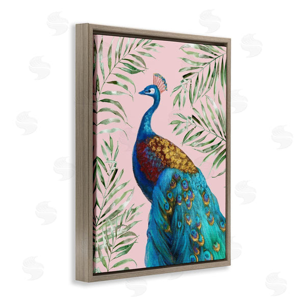 Stupell Industries Nan | Elegant Peacock & Palm Sprigs