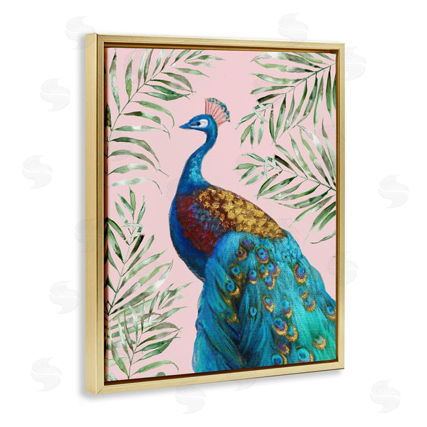 Stupell Industries Nan | Elegant Peacock & Palm Sprigs