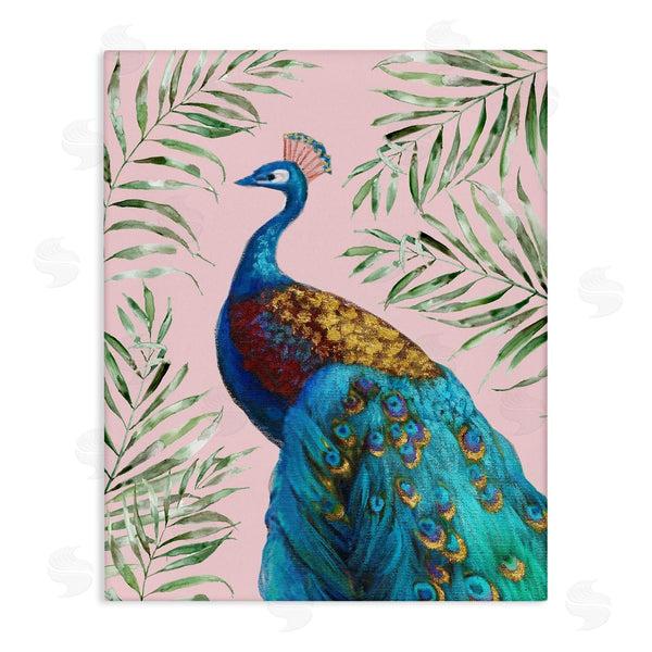 stupell industries Nan | Elegant Peacock & Palm Sprigs
