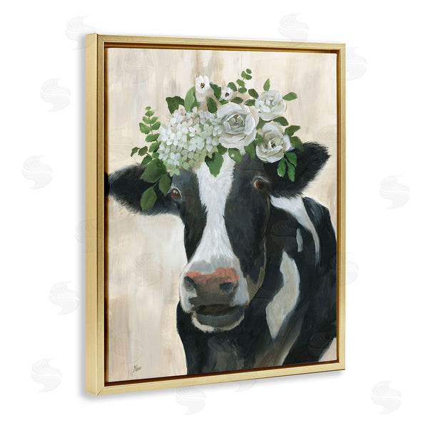 Stupell Industries Nan | Floral Crown Cow