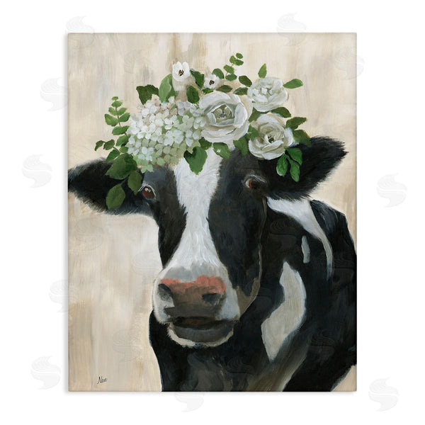 stupell industries Nan | Floral Crown Cow