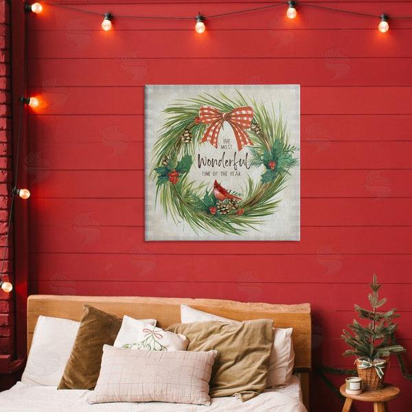 Stupell Industries Nan | Most Wonderful Time Wreath