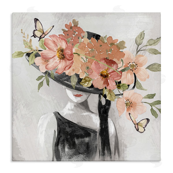stupell industries Nan | Pink Floral Hat Wall Art