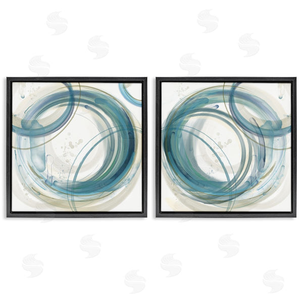 Stupell Industries Nan | Teal Circular Rings