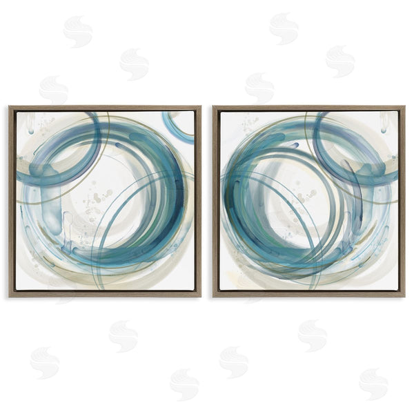 Stupell Industries Nan | Teal Circular Rings