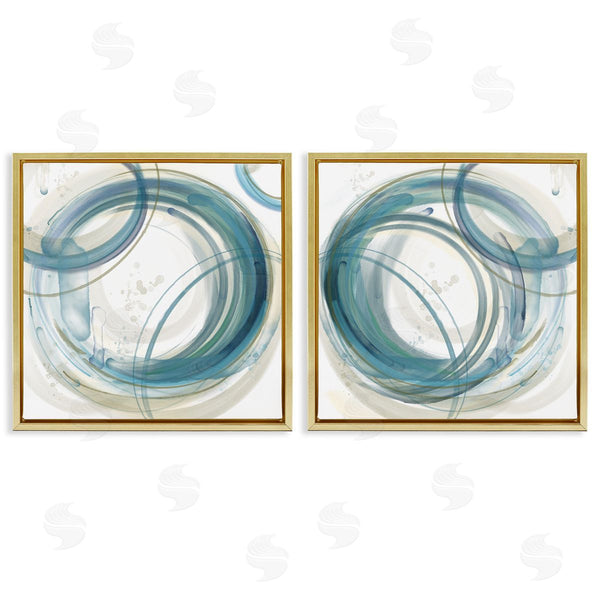 Stupell Industries Nan | Teal Circular Rings