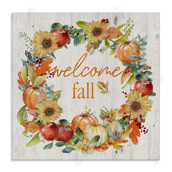 stupell industries Nan | Welcome Fall Pumpkin Wreath
