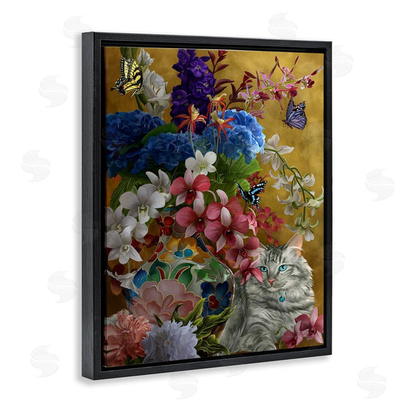 Stupell Industries Nene Thomas | Gilded Cat & Flowers