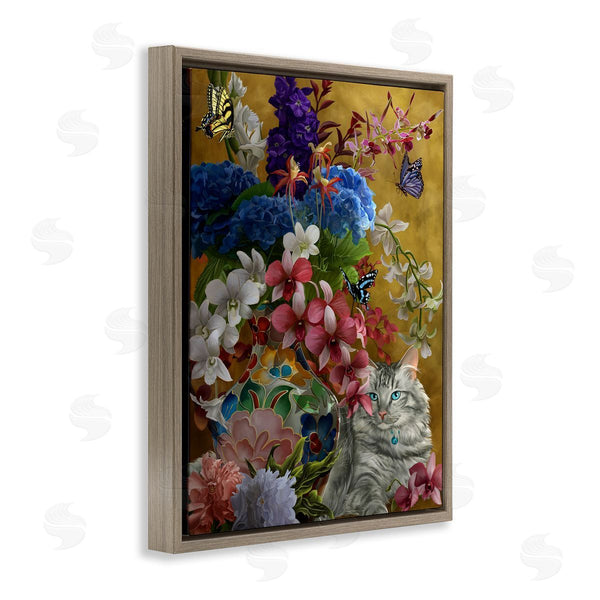 Stupell Industries Nene Thomas | Gilded Cat & Flowers