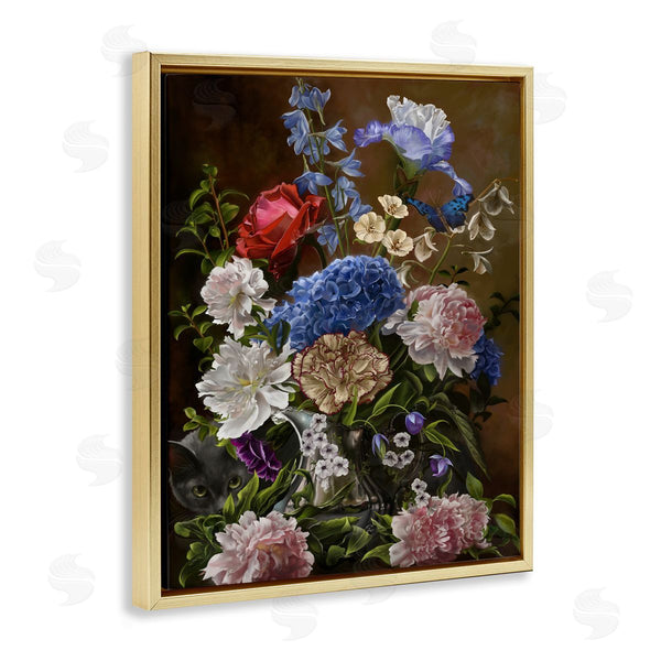 Stupell Industries Nene Thomas | Vintage Flowers & Cat