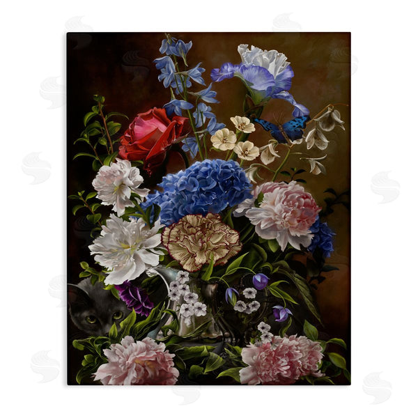 stupell industries Nene Thomas | Vintage Flowers & Cat
