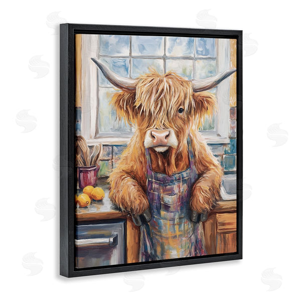 Stupell Industries Nina Blue | Kitchen Time Chef Cow