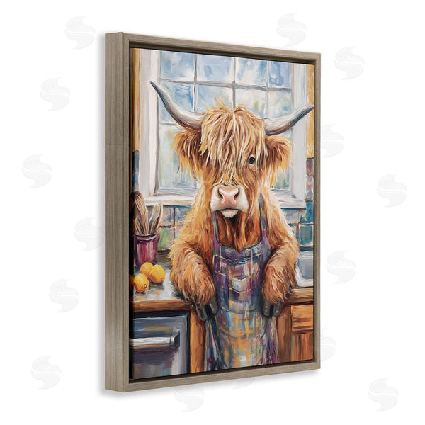 Stupell Industries Nina Blue | Kitchen Time Chef Cow