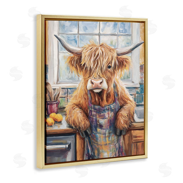 Stupell Industries Nina Blue | Kitchen Time Chef Cow