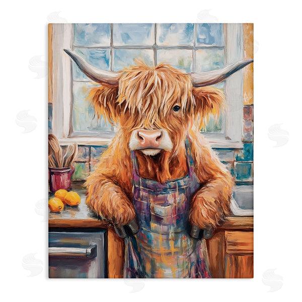 stupell industries Nina Blue | Kitchen Time Chef Cow