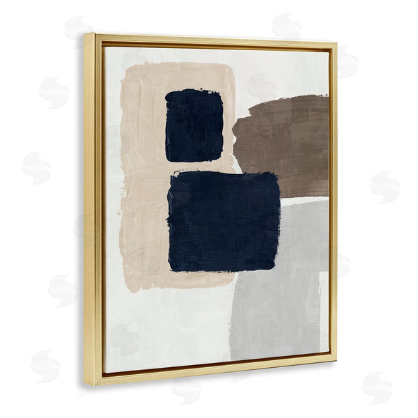 Stupell Industries Nina Blue | Navy Blocked Shapes