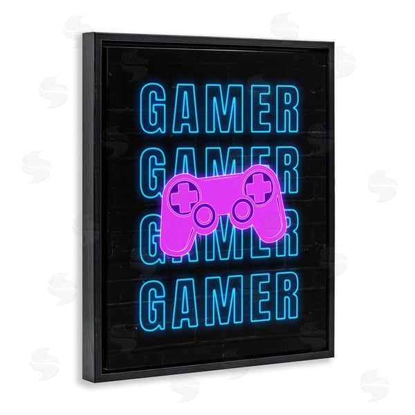 Stupell Industries Nina Blue | Neon Gamer Words