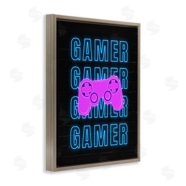 Stupell Industries Nina Blue | Neon Gamer Words